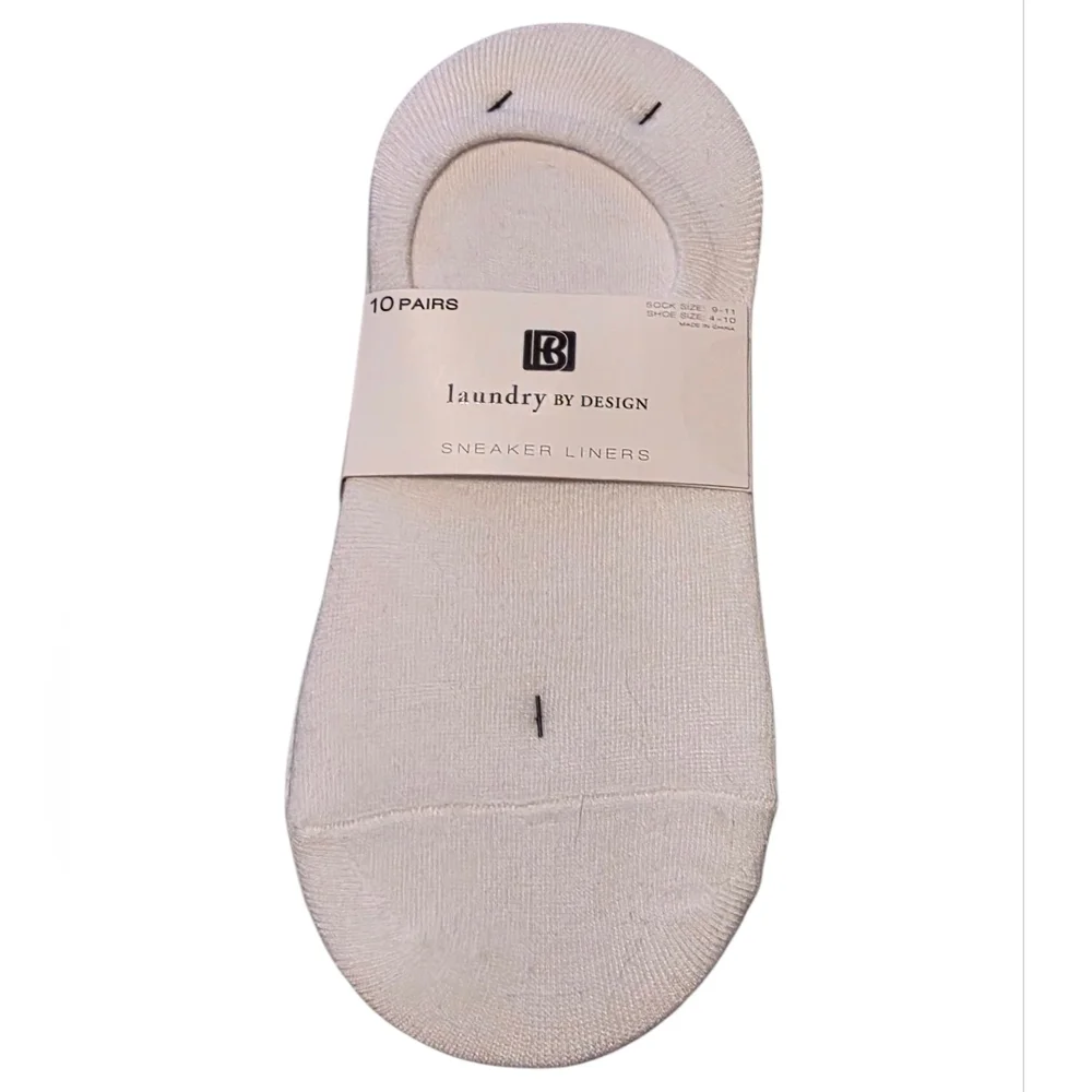 New Laundry by Design Beige Sneaker Liners - 10 Pack Sock Sz 9-11